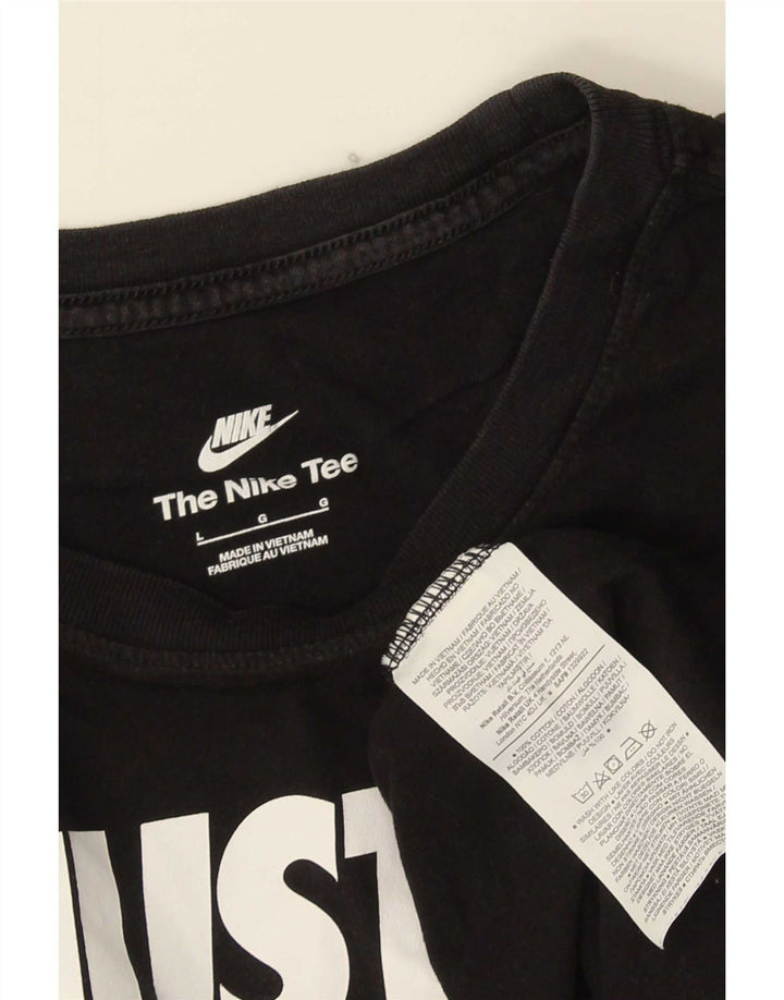 T-shirt grafica da uomo Nike Top grande in cotone nero