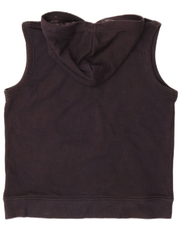 Maglione con cappuccio senza maniche con grafica NIKE per ragazzi, 10-11 anni, cotone nero medio