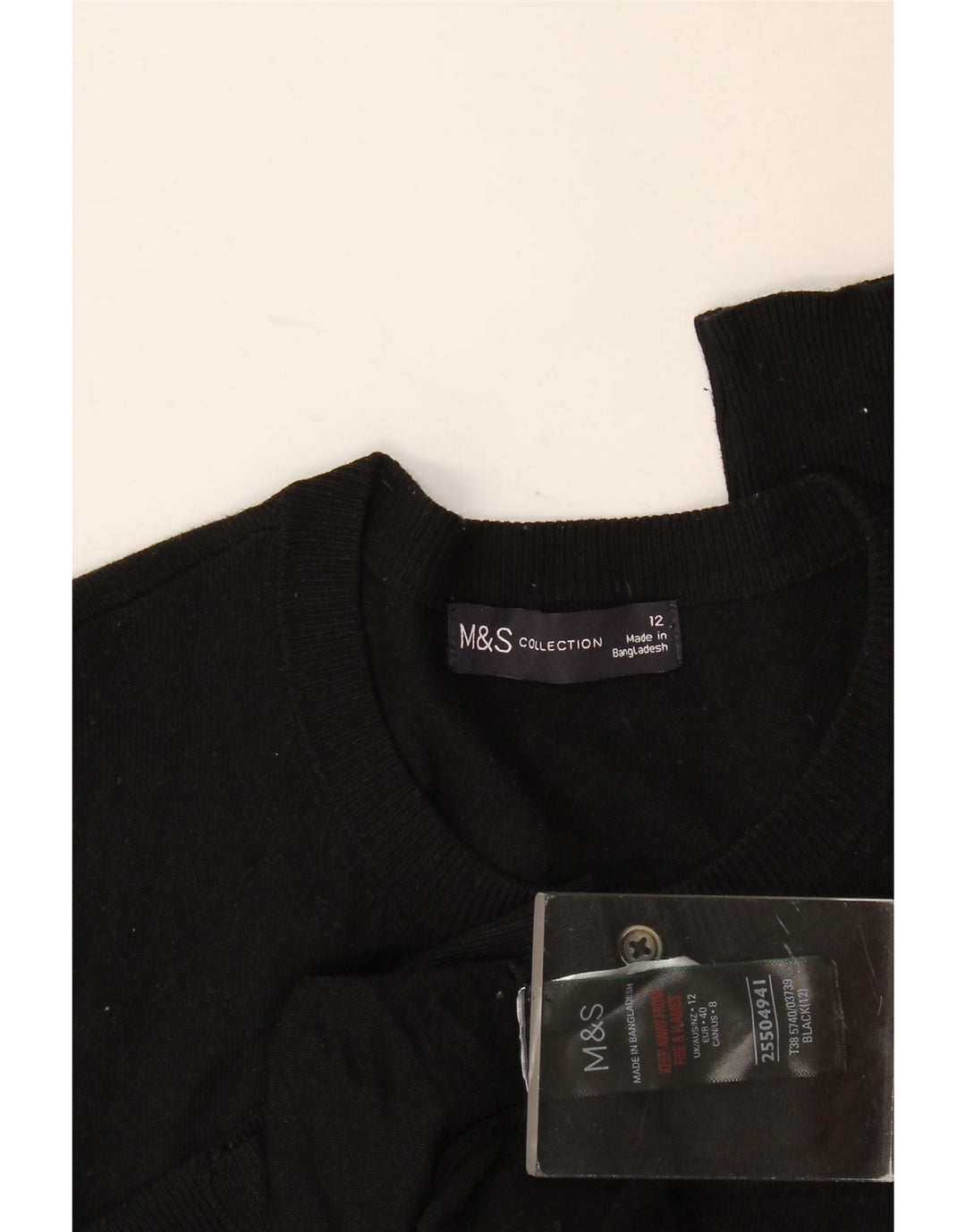Maglione cardigan da donna Marks & Spencer UK 12 viscosa nera media