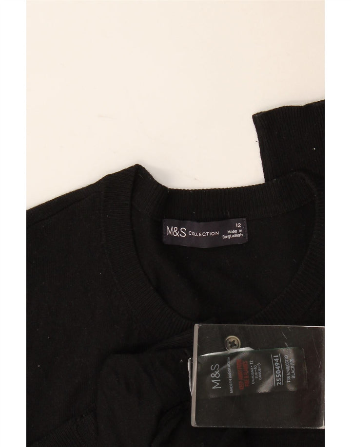 Maglione cardigan da donna Marks & Spencer UK 12 viscosa nera media