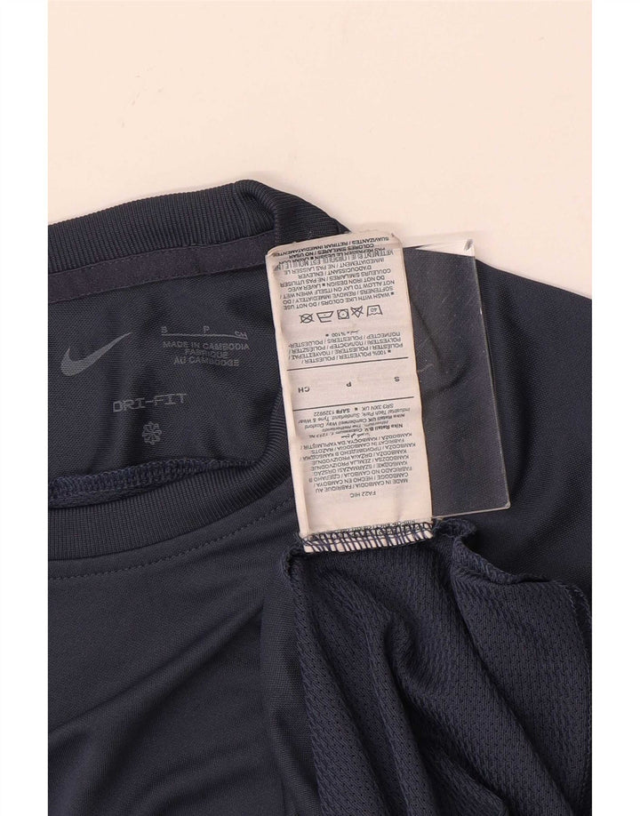 T-shirt Nike Dri Fit da uomo, piccola, in poliestere color block blu navy