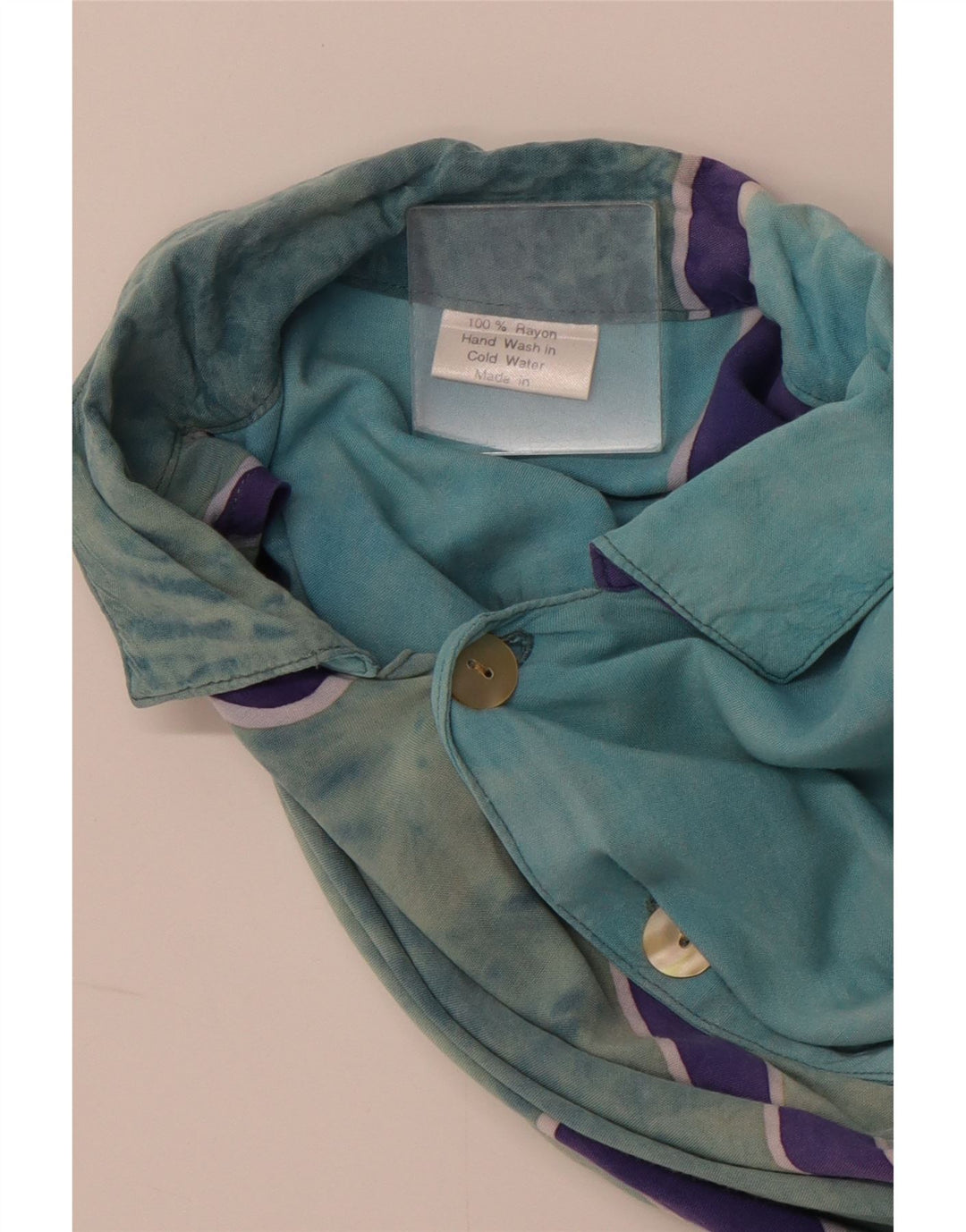 Camicia da uomo con motivo astratto VINTAGE XL Rayon blu