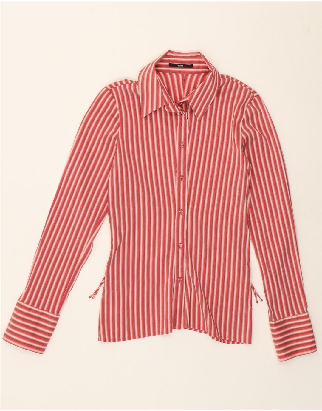 Camicia da donna Hugo Boss UK 10 piccolo cotone a righe rosse