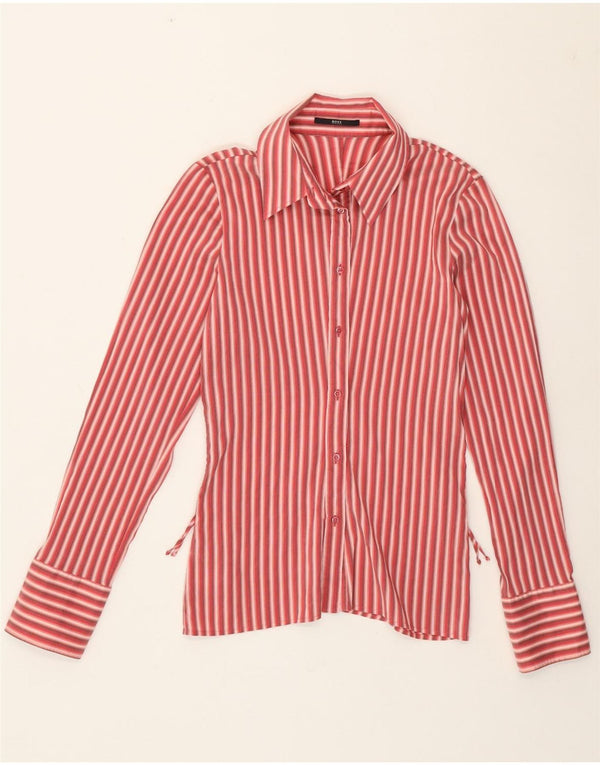 Camicia da donna Hugo Boss UK 10 piccolo cotone a righe rosse