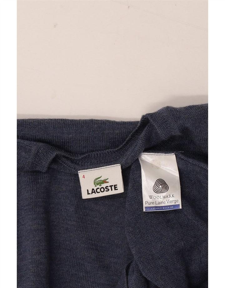 LACOSTE Maglione girocollo da uomo taglia 4 lana blu medio