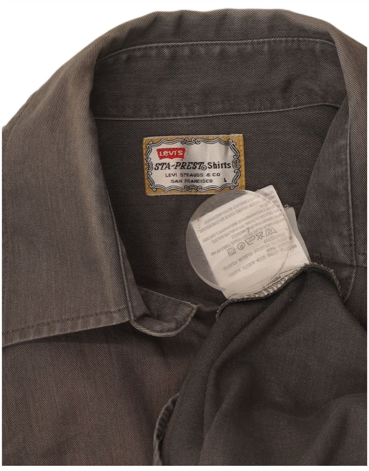 Camicia Western da uomo Levi's Large in cotone grigio