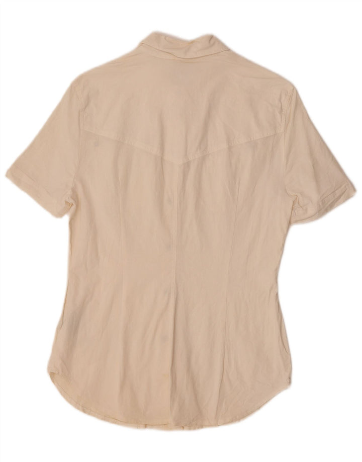 Camicia a maniche corte da donna Laurel IT 42 cotone bianco sporco medio