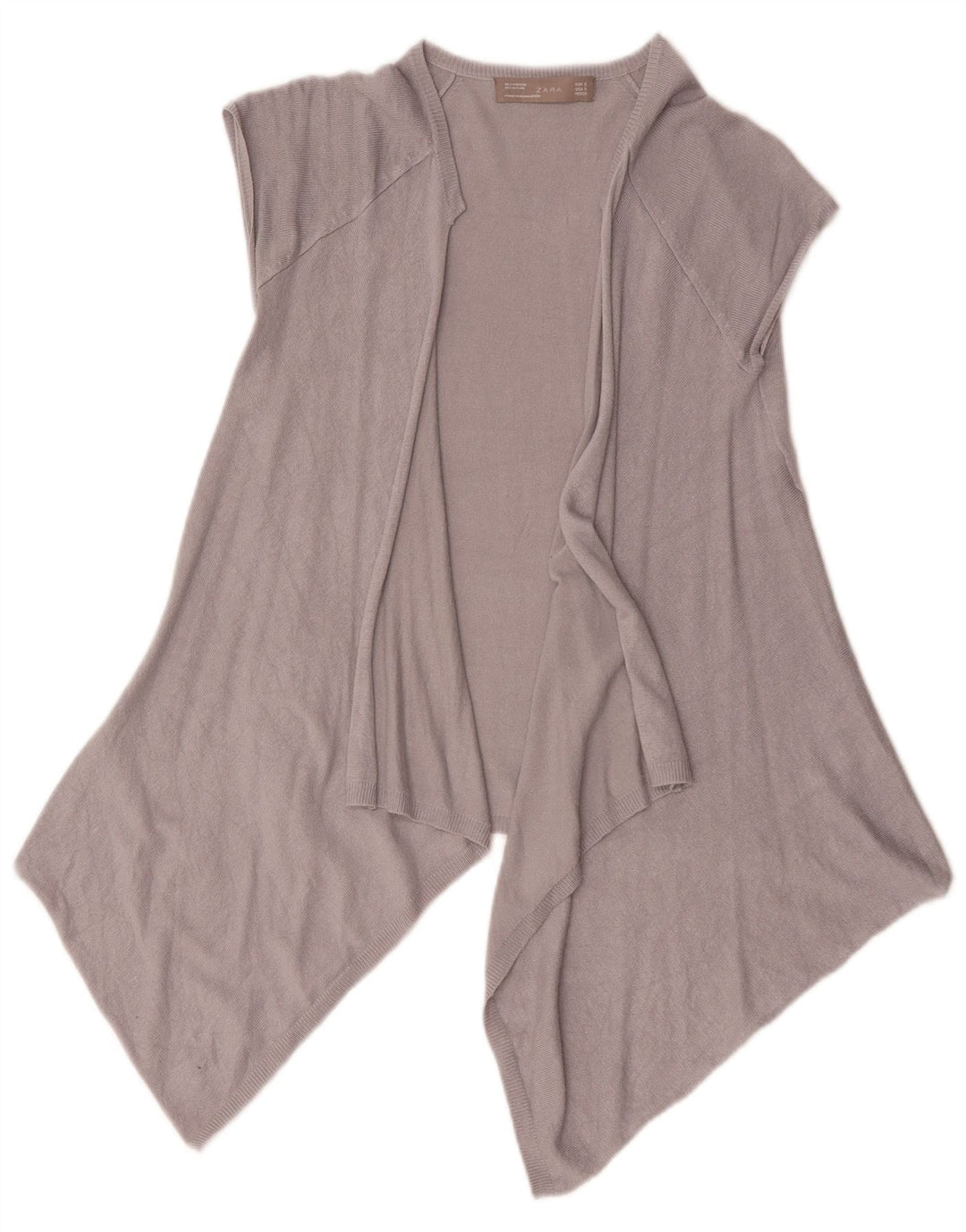 Top cardigan aperto asimmetrico da donna Zara UK 10 piccolo grigio
