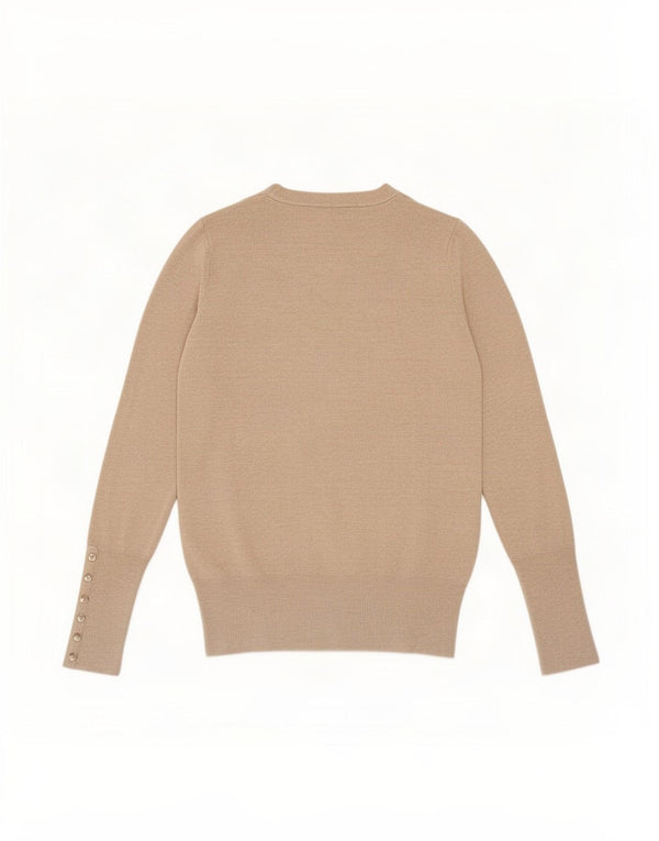 Maglione Zara da donna con scollo a V UK 12 Rayon beige medio