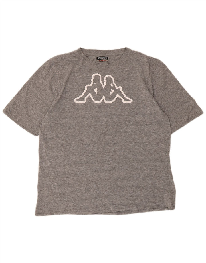 T-shirt grafica da uomo Kappa Top grande in cotone chiazzato grigio