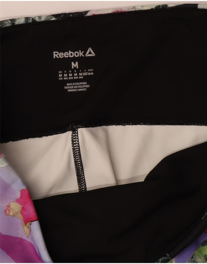 Leggings Reebok da donna con motivo astratto UK 12/14 medio multicolore