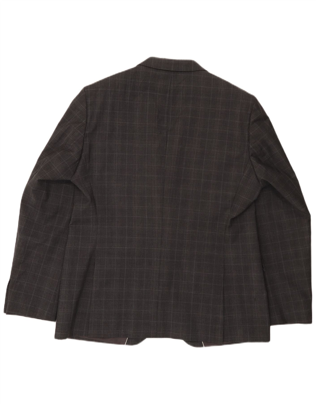 Giacca blazer da uomo a 2 bottoni Hugo Boss EU 56 3XL lana a quadri grigia