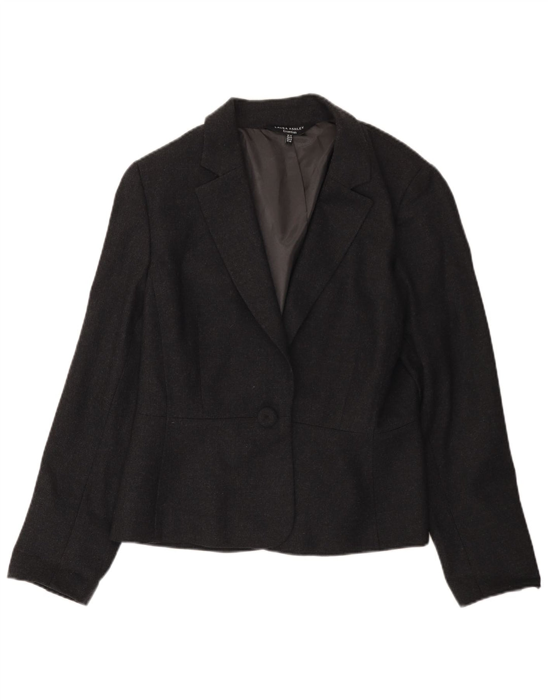 Giacca blazer a 1 bottone da donna Laura Ashley UK 18 XL lana grigia