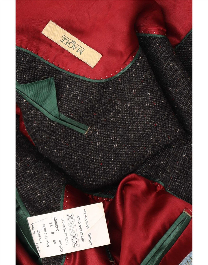 Magee Giacca blazer corta da uomo a 2 bottoni taglia 40 Grigio medio chiazzato