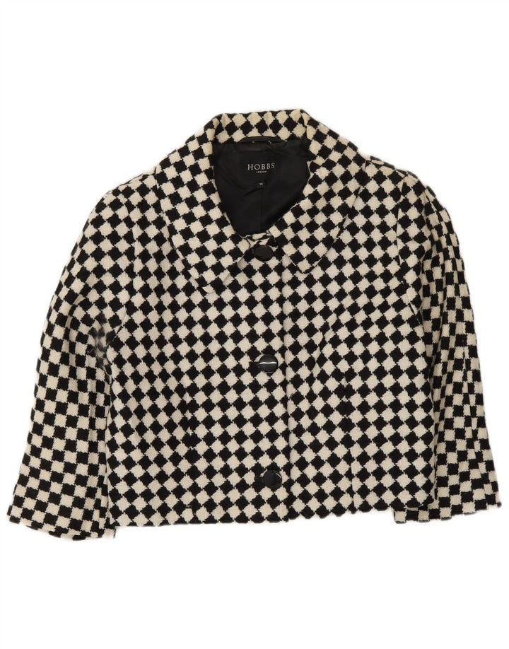 Giacca Bolero da donna con maniche a 3/4 Hobbs UK 12 Lana geometrica nera media
