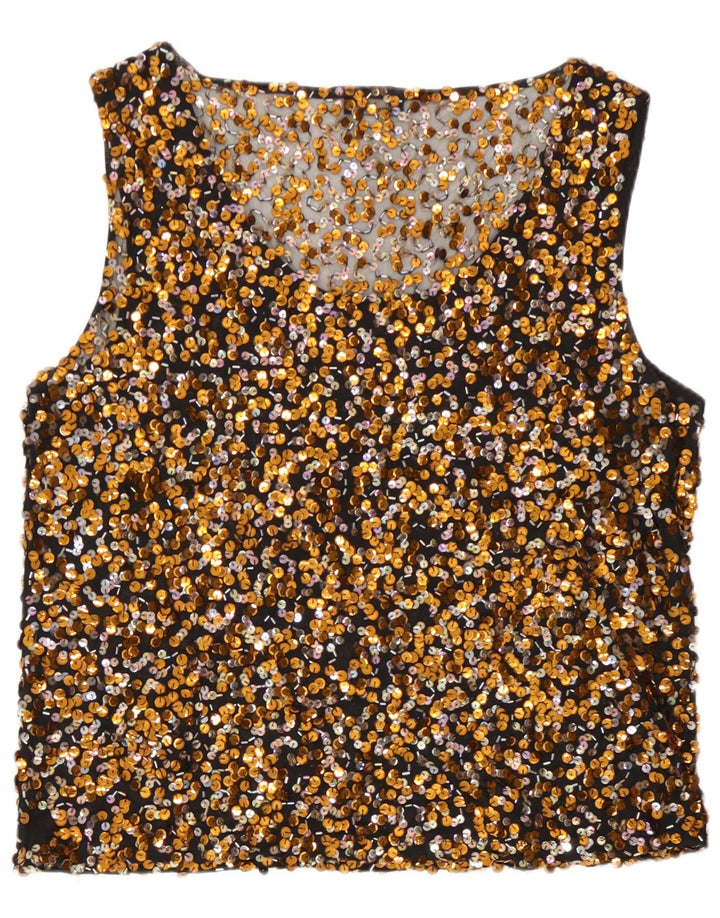 Camicetta con paillettes da donna Vera Mont Top UK 16 grande oro