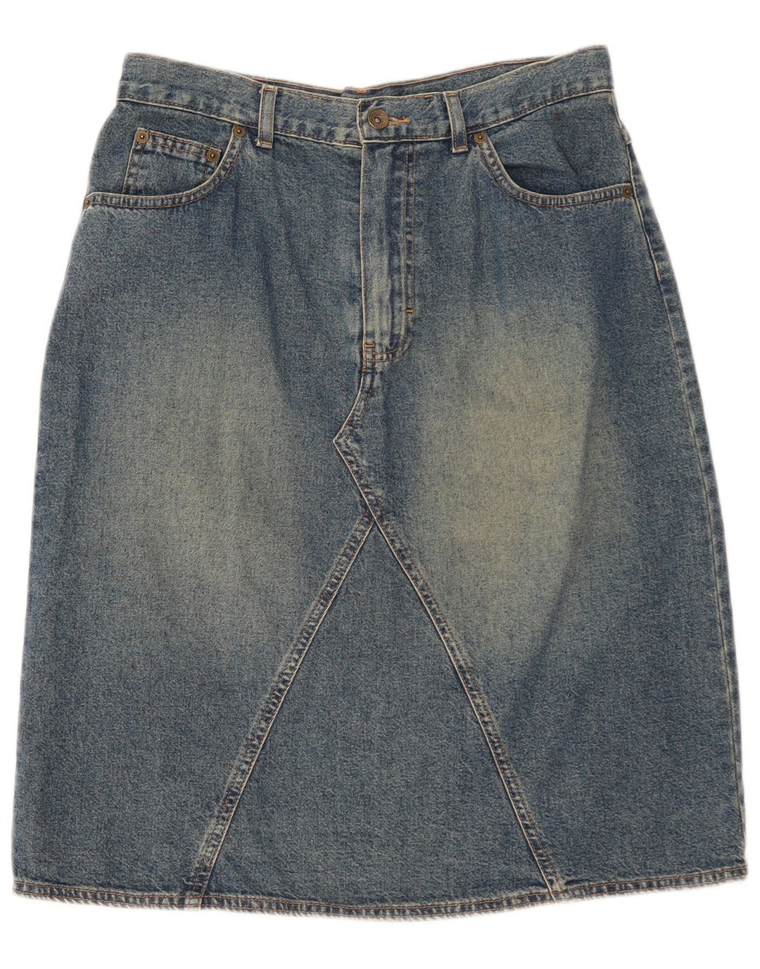 Gonna in denim da donna Marks & Spencer UK 14 media W30 cotone blu