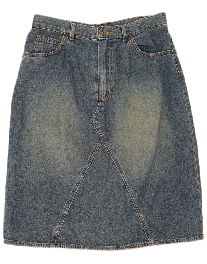 Gonna in denim da donna Marks & Spencer UK 14 media W30 cotone blu
