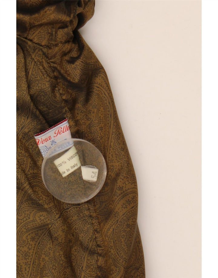 Giubbotto bomber vintage in pelle scamosciata da uomo IT 54 2XL in pelle marrone