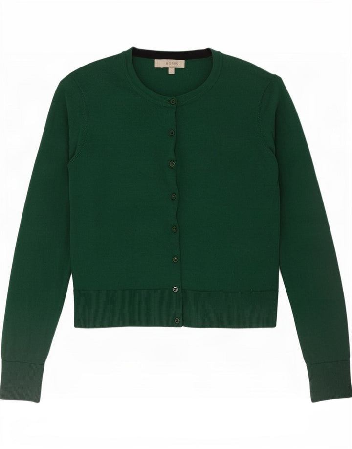 Maglione cardigan da donna Hobbs UK 10 piccolo lana verde