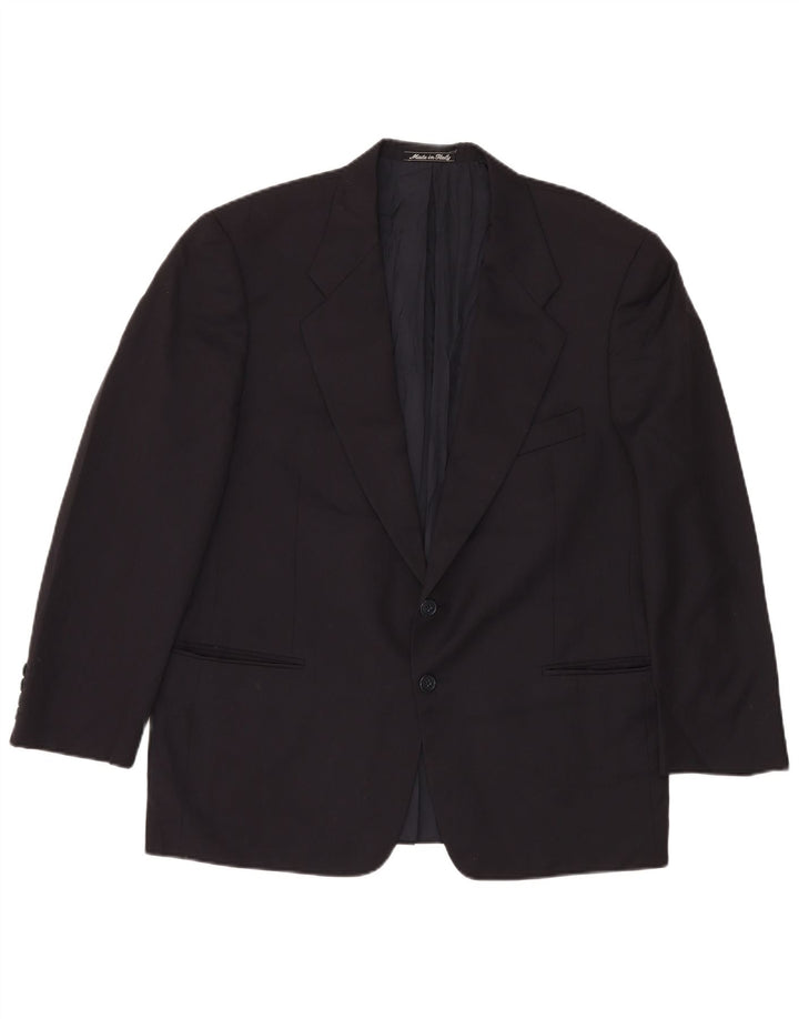 Giacca blazer a 2 bottoni da uomo Marks & Spencer UK 42 XL Blu navy in lana vergine