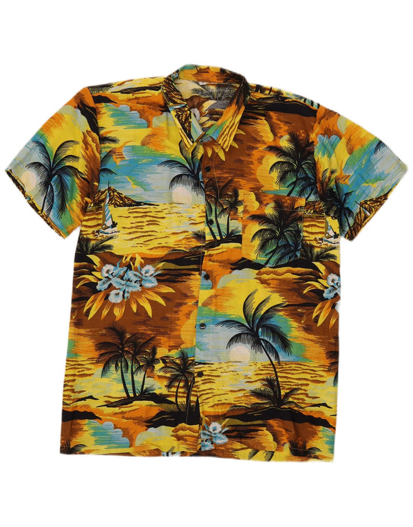 Camicia a maniche corte grafica vintage da uomo XL multicolore hawaiana