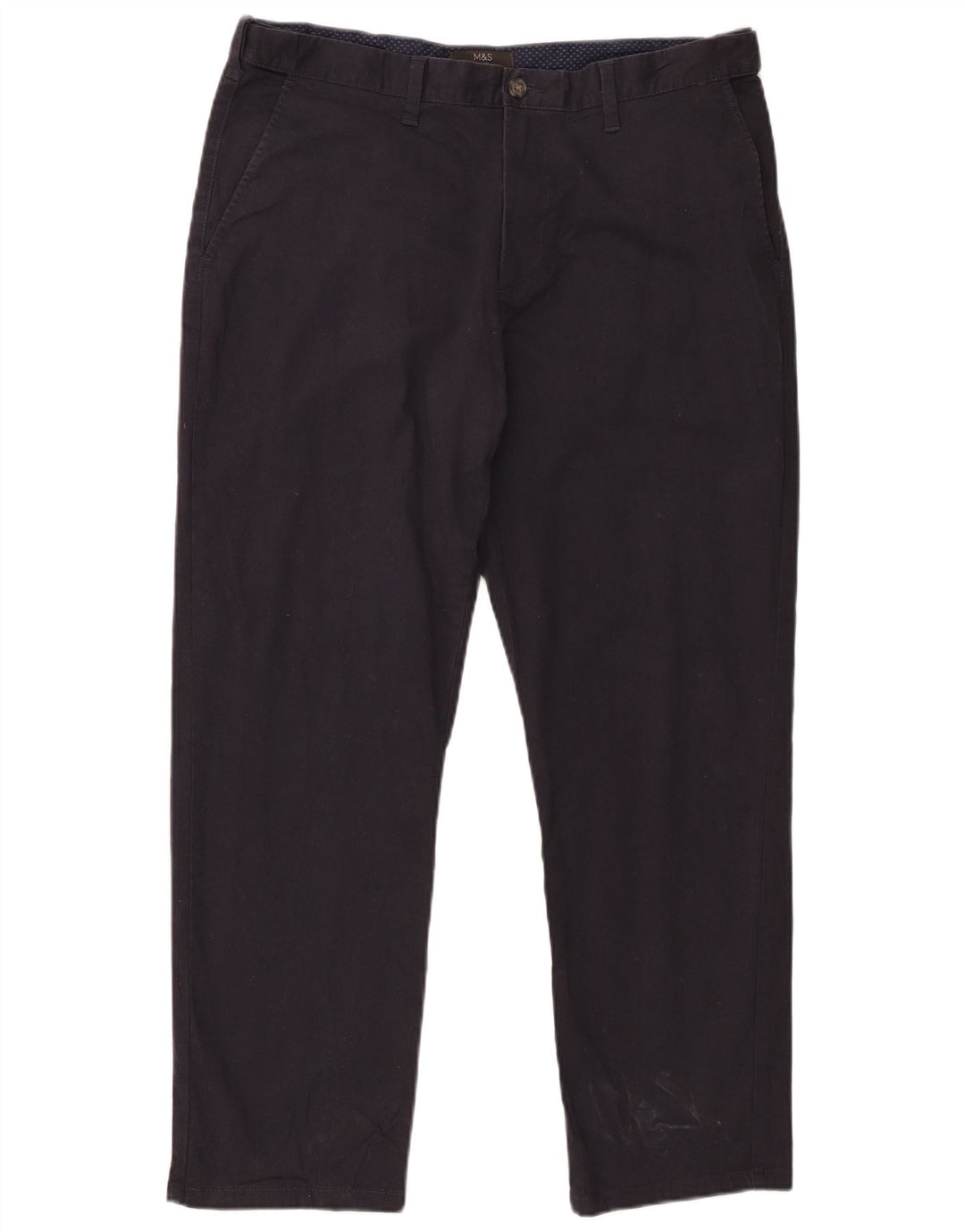 Pantaloni chino vestibilità regolare da uomo Marks & Spencer W36 L29 cotone blu navy