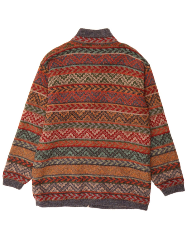 Maglione cardigan lungo da donna Waliki UK 18 XL multicolore geometrico