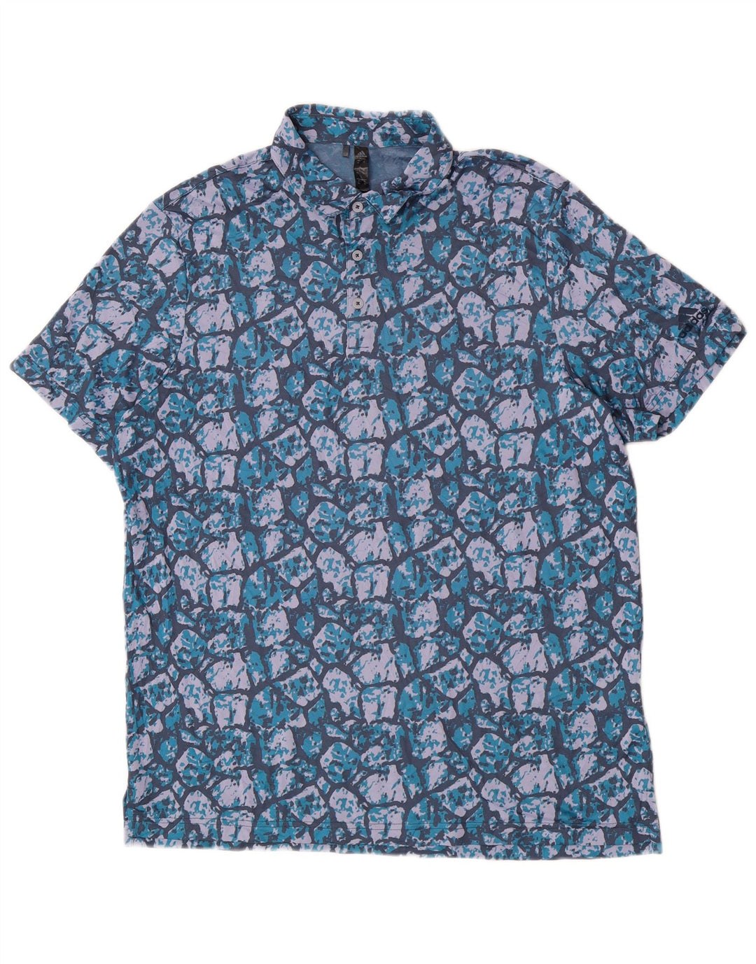 Polo Adidas da uomo con motivo astratto XL poliestere blu