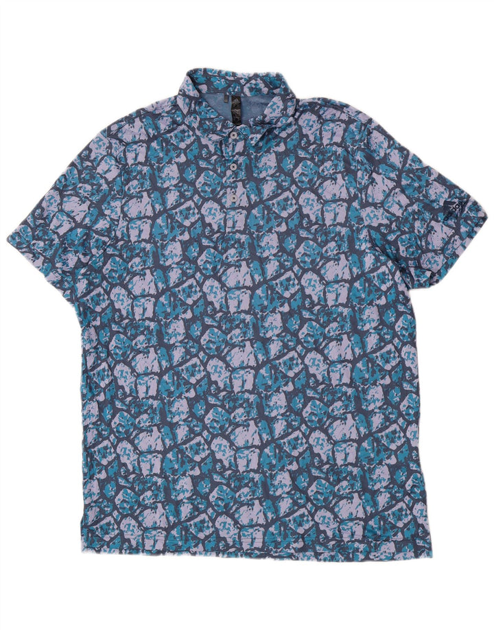 Polo Adidas da uomo con motivo astratto XL poliestere blu