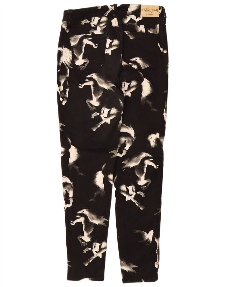 DESIGUAL Pantaloni skinny casual da donna EU 44 XL W34 L31 Nero Stampa animalier