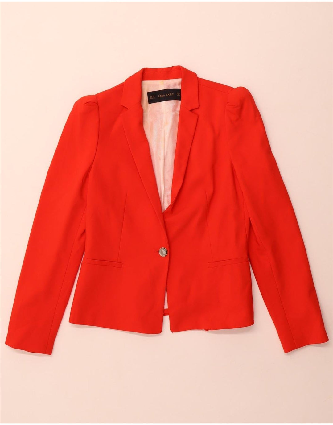 Giacca blazer a 1 bottone da donna Zara UK 38 acetato rosso medio