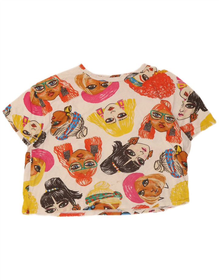 T-shirt grafica corta da donna Zara UK 14 media multicolore