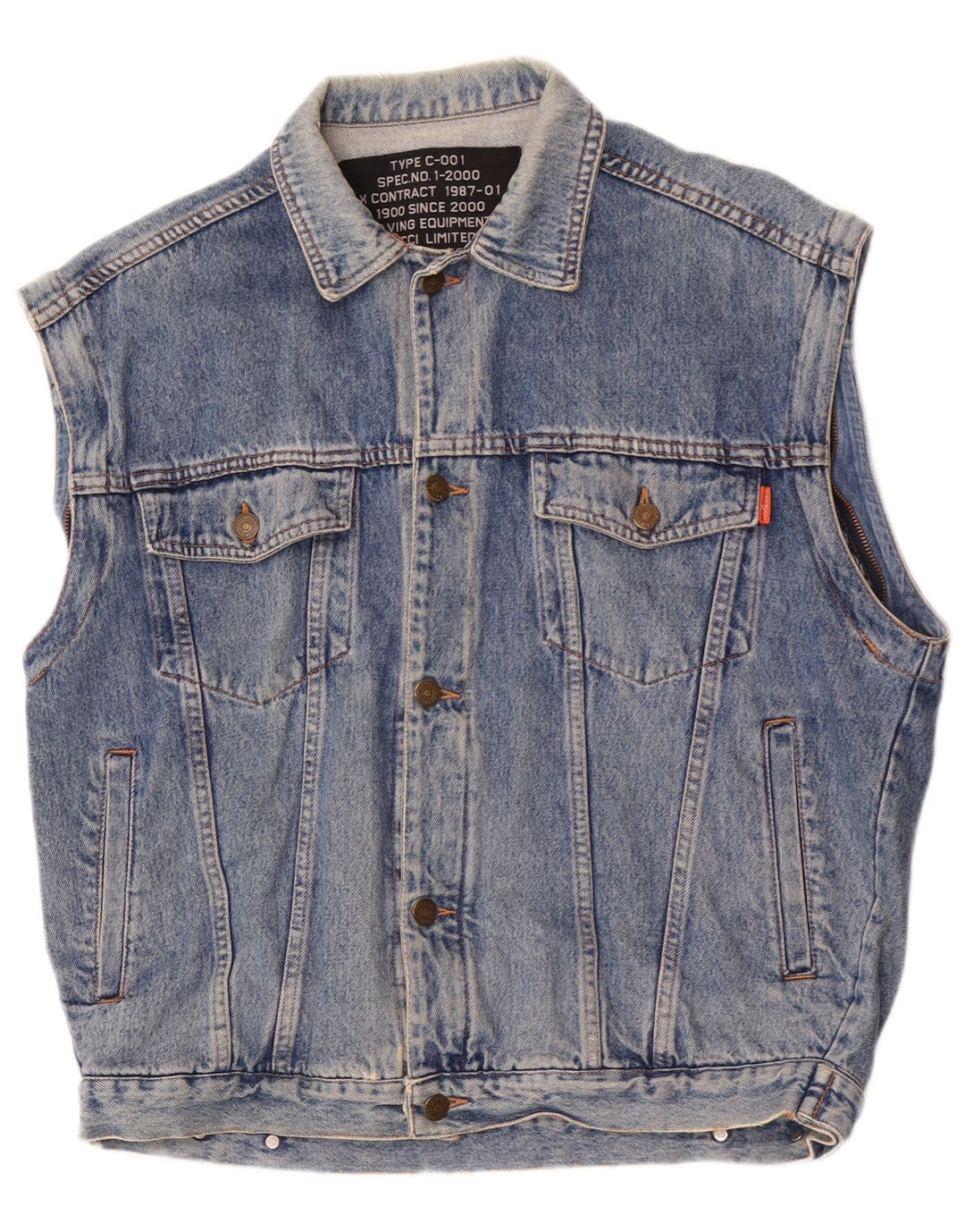 Gilet in denim da uomo Casucci UK 40 grande blu
