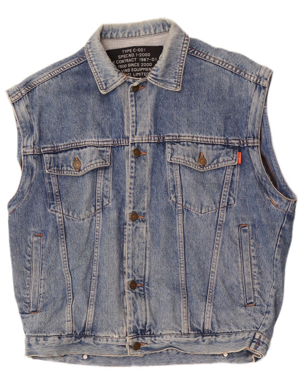 Gilet in denim da uomo Casucci UK 40 grande blu