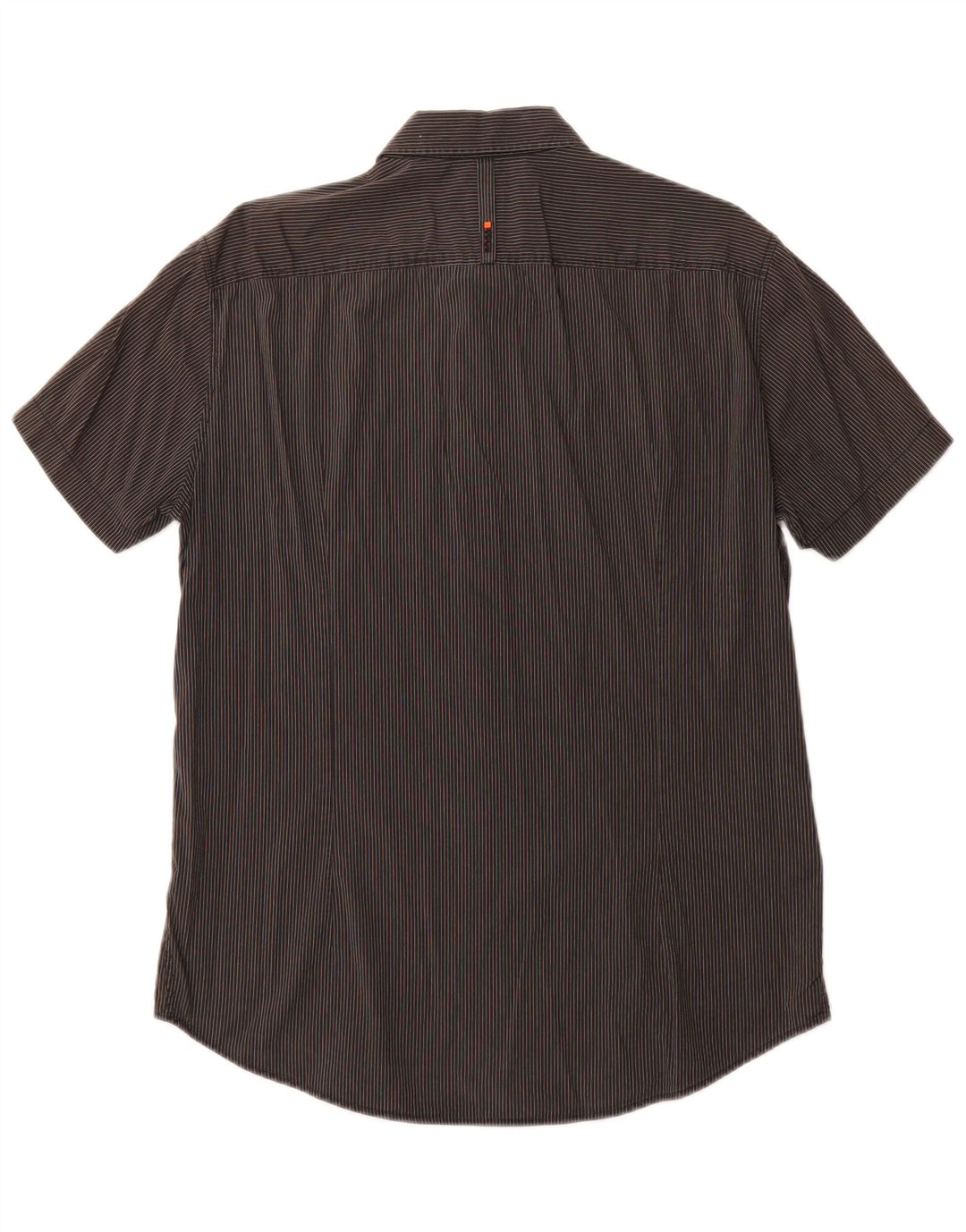 Camicia a maniche corte da uomo HUGO BOSS Large in cotone gessato grigio
