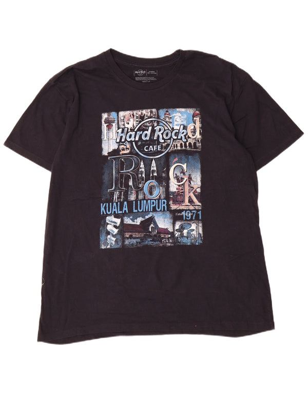 T-shirt grafica da uomo Kuala Lumpur Hard Rock Cafe Top XL in cotone nero