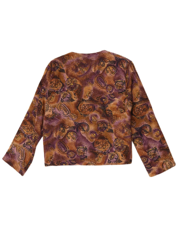 Top cardigan vintage da donna UK 10 piccolo in viscosa multicolore