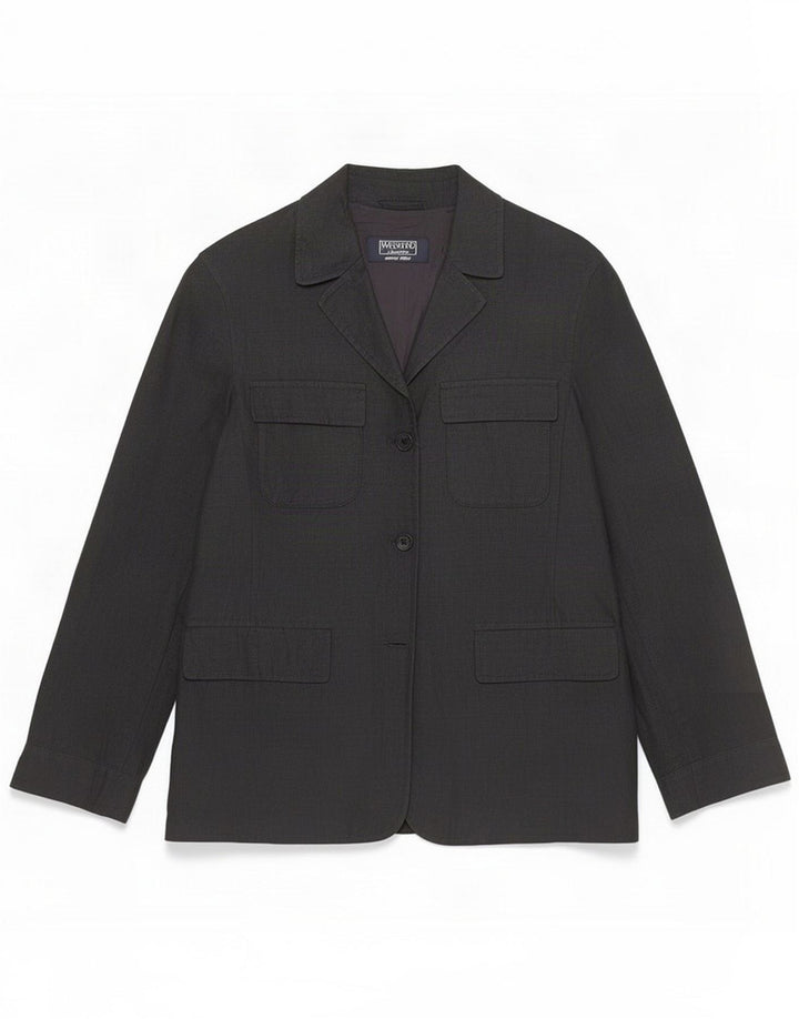 Max Mara Giacca blazer a 3 bottoni da weekend da donna UK 8 piccola in lino nero