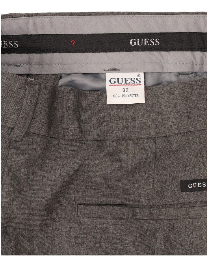 Pantaloni da abito dritti da uomo Guess W32 L30 poliestere grigio