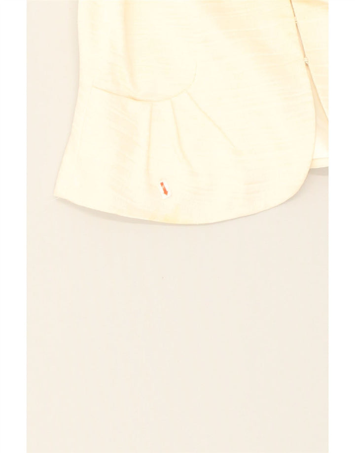 PHASE EIGHT Womens 3/4 Sleeve Blazer Jacket US 12 Large Beige Linen | Vintage Phase Eight | Thrift | Second-Hand Phase Eight | Used Clothing | Messina Hembry 