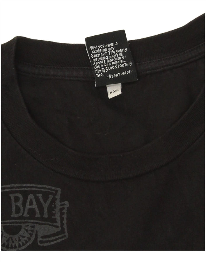 Top grafico da uomo Scorpion Bay manica lunga 2XL cotone nero