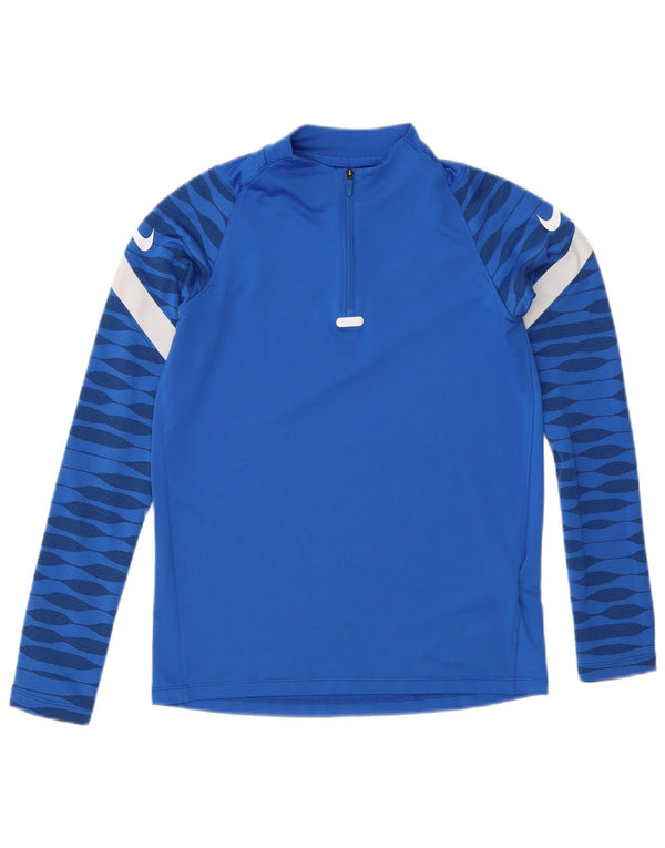 Top della tuta pullover Nike da bambino Dri Fit 12-13 anni Large Blu geometrico