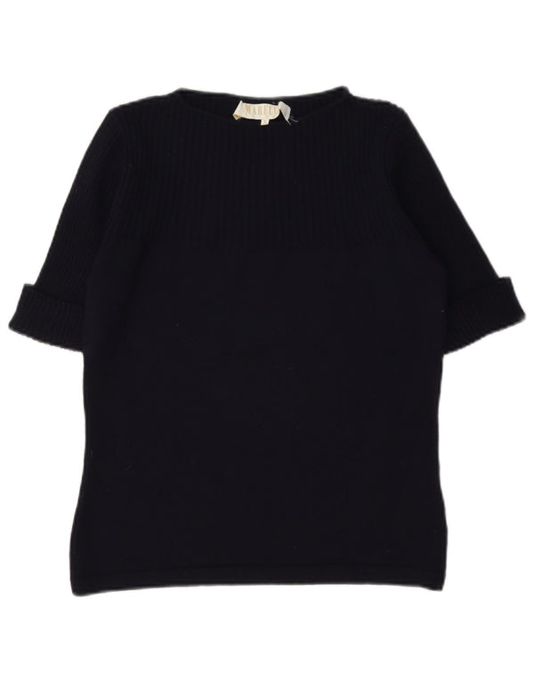 Maglione da donna Marella a maniche corte con scollo a barca UK 10 Small Blu Navy