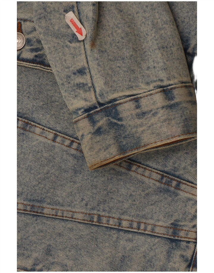 Giacca Zara da uomo in denim sherpa UK 40 grande poliestere blu