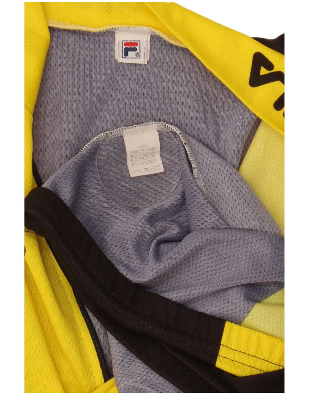 Fila da uomo con grafica e collo con zip, pullover, tuta da ginnastica, grande, colore giallo