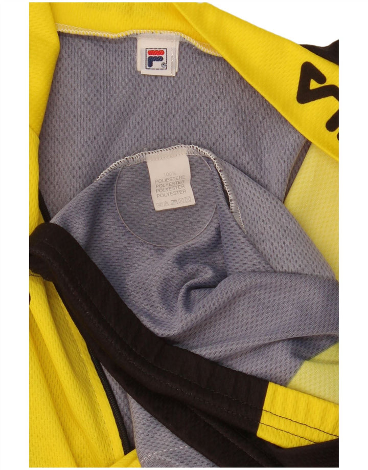 Fila da uomo con grafica e collo con zip, pullover, tuta da ginnastica, grande, colore giallo