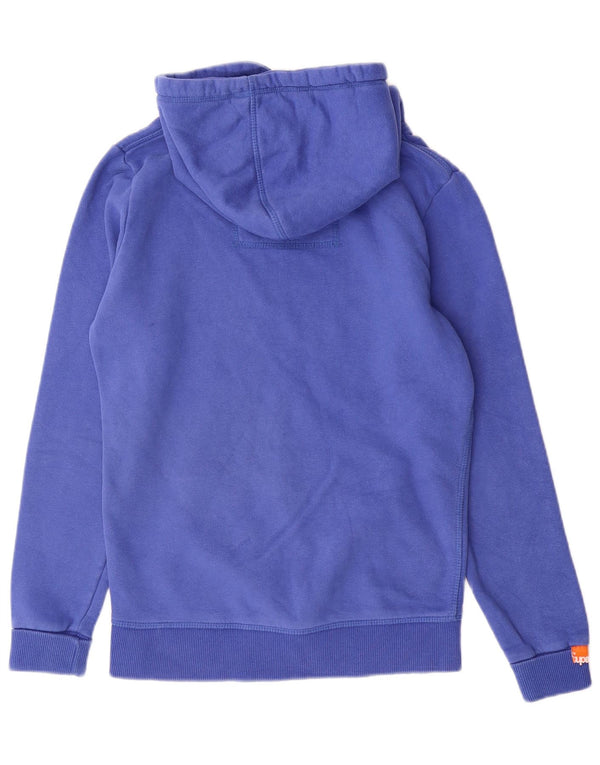 Maglione con cappuccio grafico da donna SUPERDRY UK 10 piccolo cotone blu