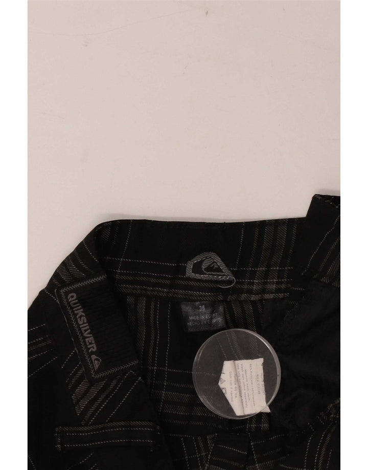 Pantaloncini chino da uomo Quiksilver W36 in poliestere a quadri grigi grandi