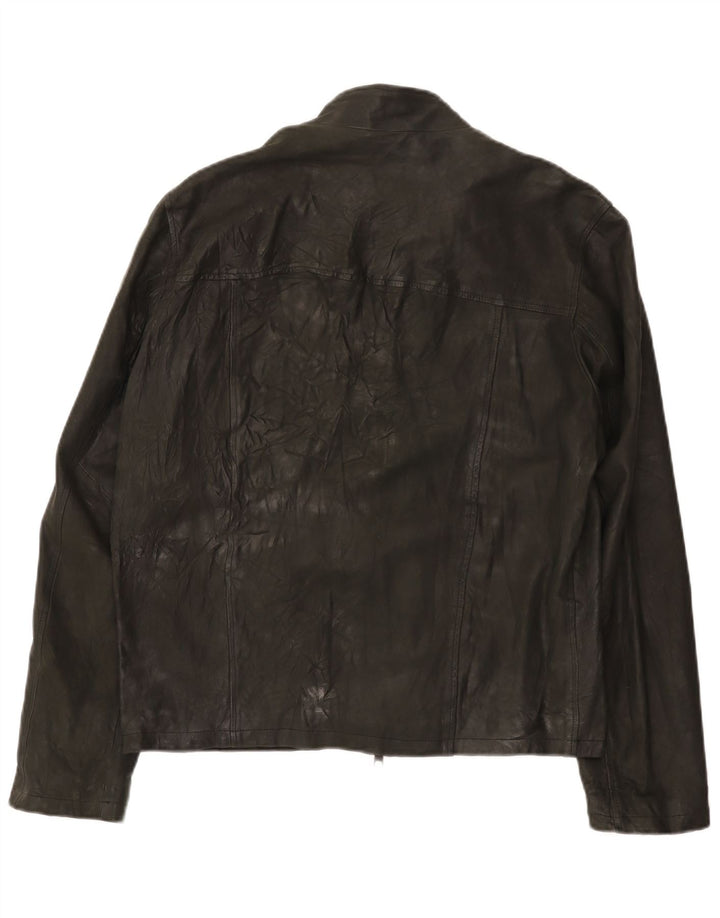 Giacca in pelle vintage da uomo UK 38 in pelle nera media